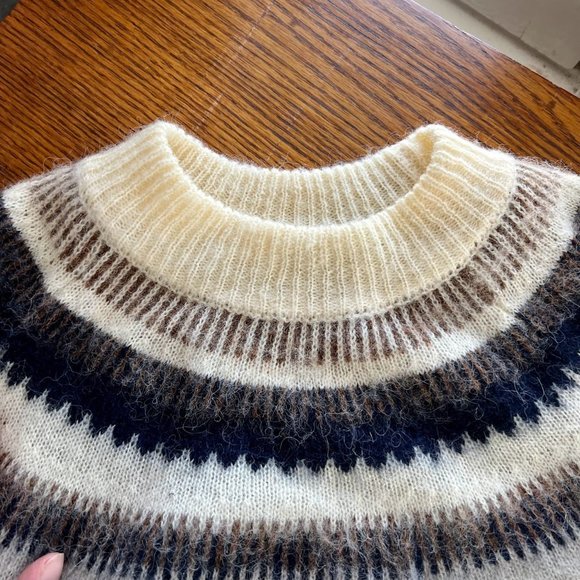 J.Crew Collection Alpaca and Wool Fair Isle Fuzzy Oversized Sweater - L - Picture 7 of 13